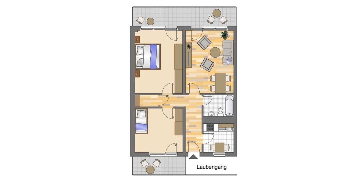 Etagenwohnung Neuss Erfttal - 3 Zimmer, 72 m&sup2;, 769&euro; | Angebot:26389129