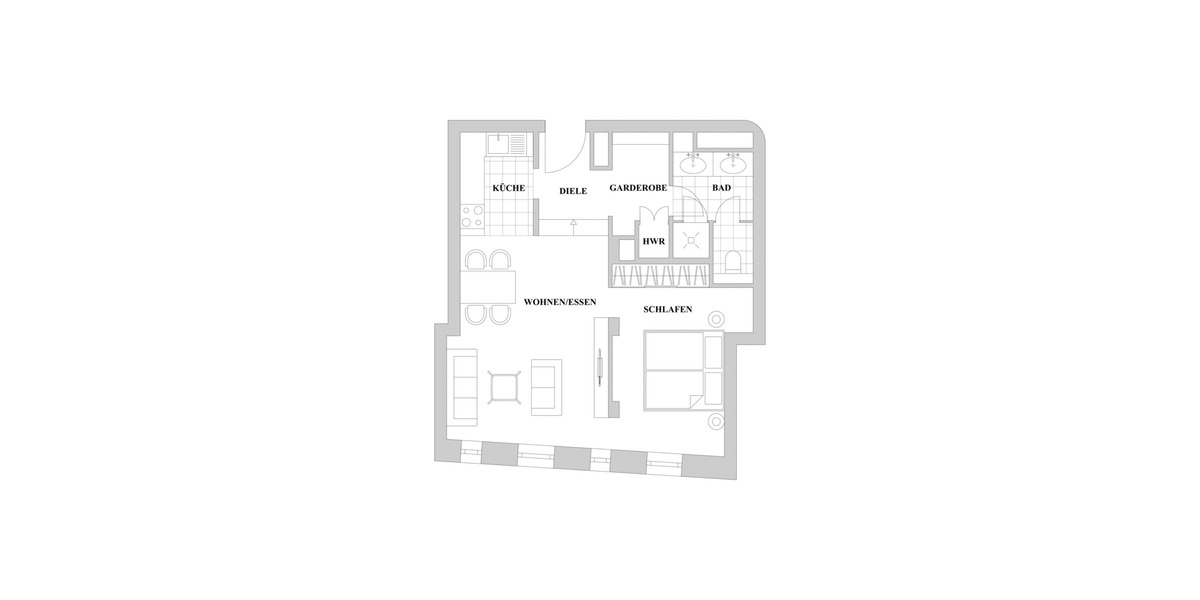 Etagenwohnung Düsseldorf Altstadt - 2 Zimmer, 55 m&sup2;, 1.450&euro; | Angebot:26826256
