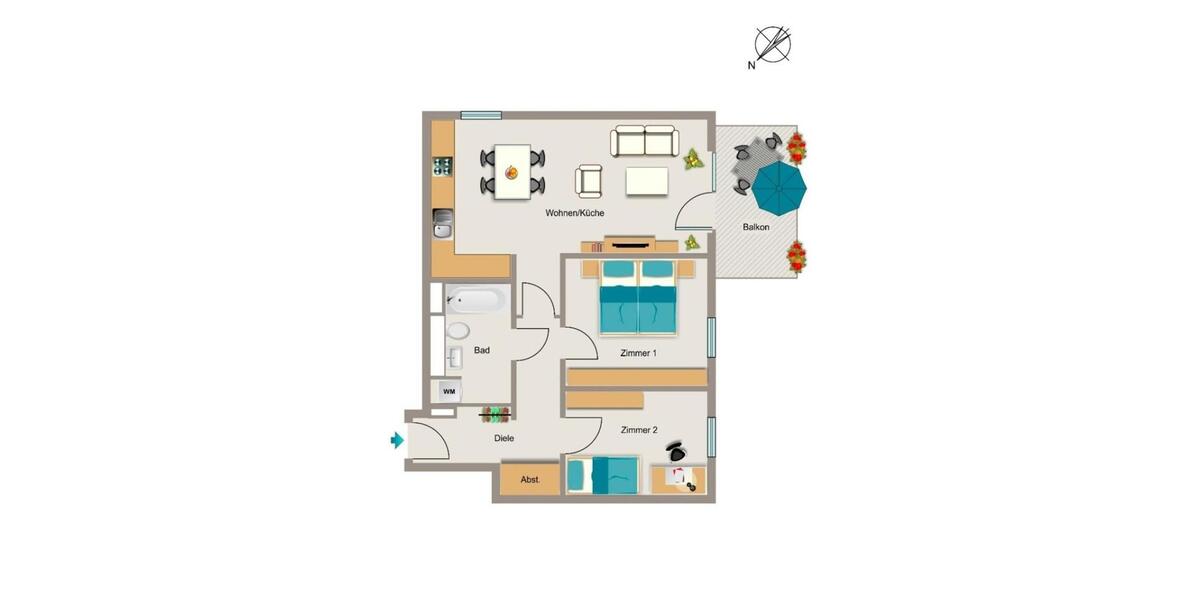 Etagenwohnung Essen Stadtbezirk III - 3.5 Zimmer, 76 m&sup2;, 829&euro; | Angebot:26375766