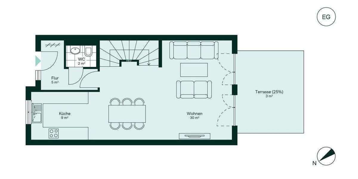 Reihenmittelhaus Heiligenhaus Mitte - 4 Zimmer, 132 m&sup2;, 649.900&euro; | Angebot:25769885