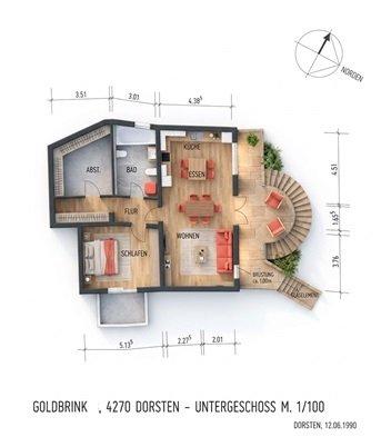 Etagenwohnung Dorsten Altstadt - 2.5 Zimmer, 100 m&sup2;, 830&euro; | Angebot:26298758