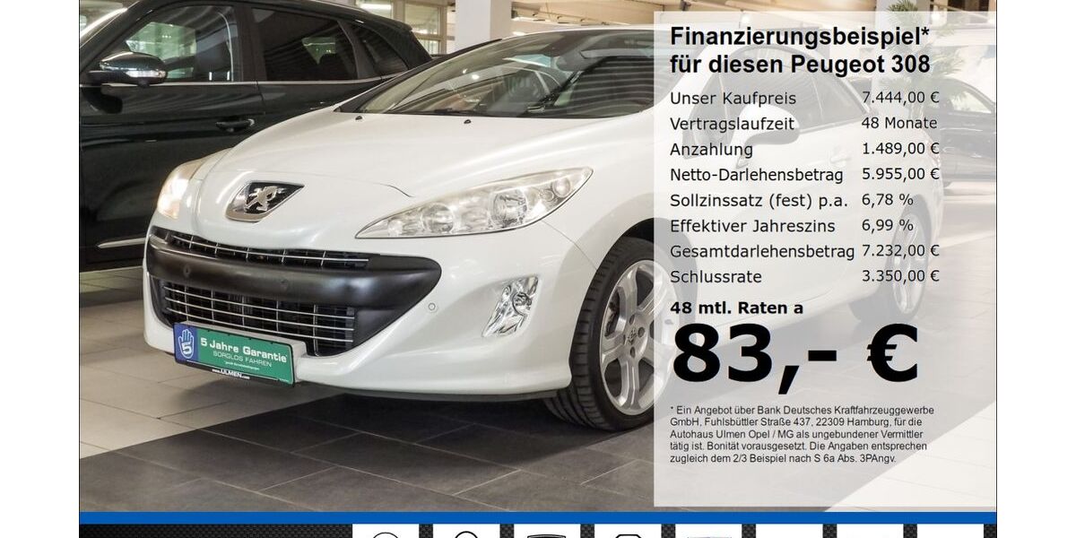 Peugeot 308 123.550 km 6.999 &euro; Düsseldorf 40231