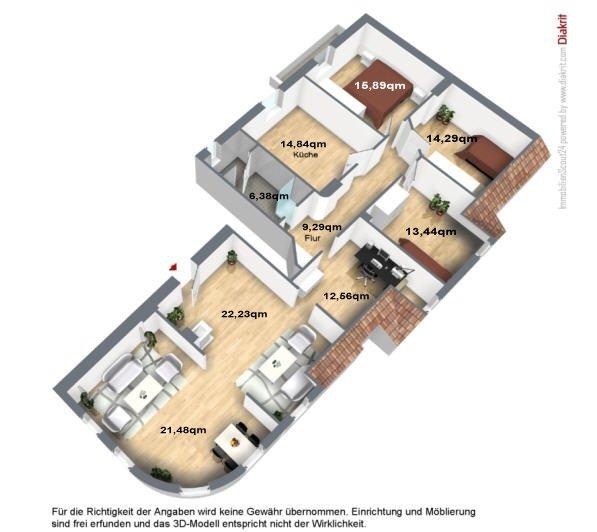 Etagenwohnung Duisburg Rheinhausen - 5 Zimmer, 117 m&sup2;, 160.000&euro; | Angebot:26837759