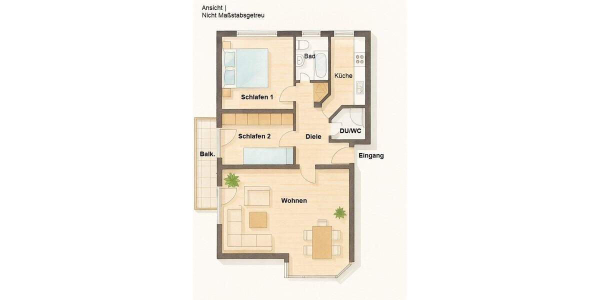 Etagenwohnung Bottrop Stadtmitte - 3 Zimmer, 82 m&sup2;, 180.500&euro; | Angebot:23223874