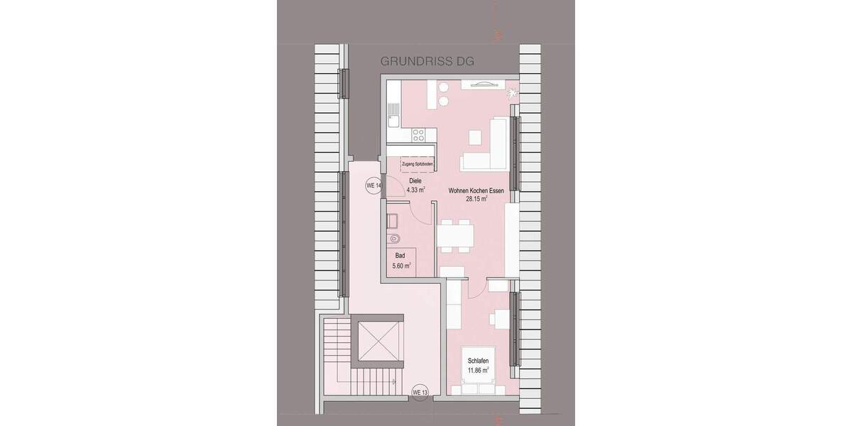 Etagenwohnung Krefeld Stadtmitte - 2 Zimmer, 49 m&sup2;, 199.000&euro; | Angebot:24388687