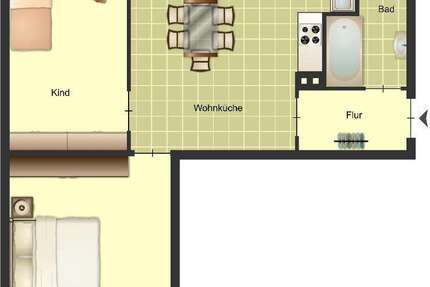 Wohnung Duisburg Huckingen - 2 Zimmer, 51 m&sup2;, 469&euro; | Angebot:26492440