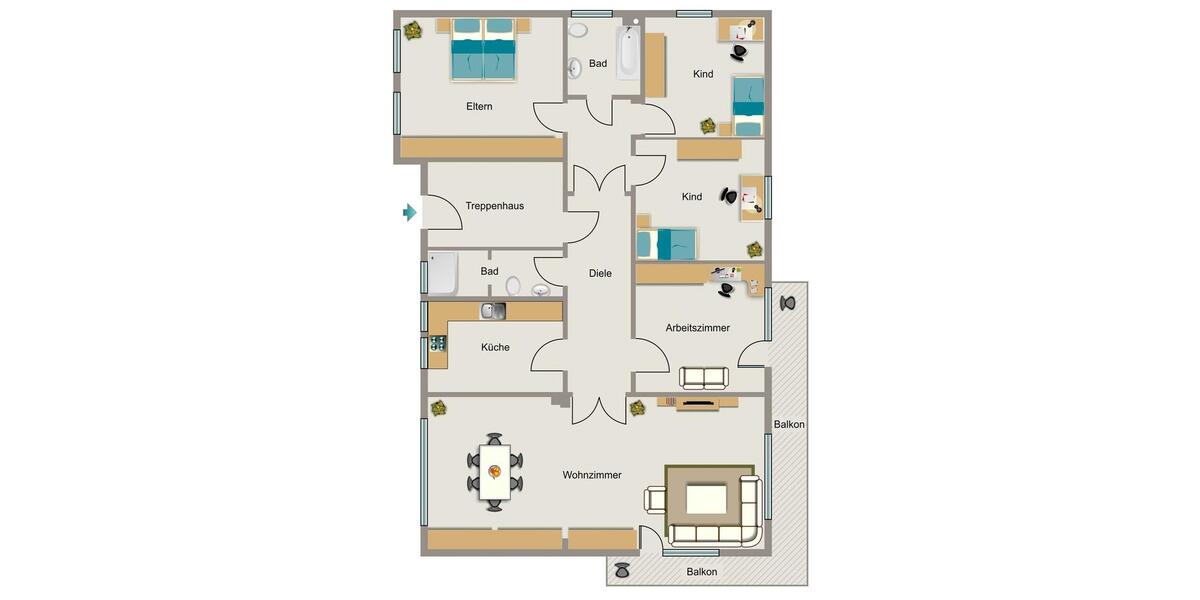 Wenn es einmal zu eng wird, haben wir die passende Wohnung. 5 zimmer