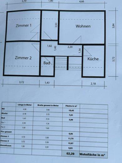 Dachgeschoßwohnung Schermbeck - 3.5 Zimmer, 62 m&sup2;, 525&euro; | Angebot:26169940