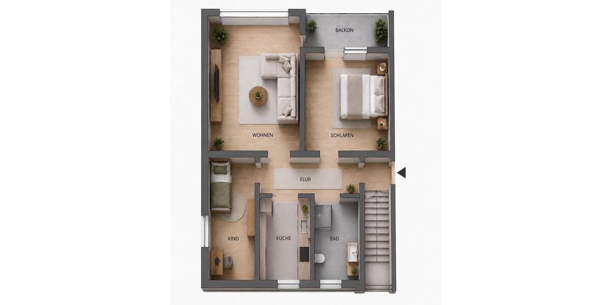 Etagenwohnung Moers Rheinkamp - 3 Zimmer, 72 m&sup2;, 225.000&euro; | Angebot:27112050