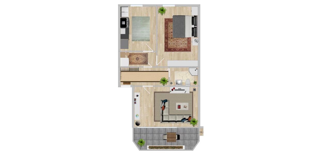 Etagenwohnung Herne Wanne-Bickern - 2 Zimmer, 68 m&sup2;, 520&euro; | Angebot:26385485