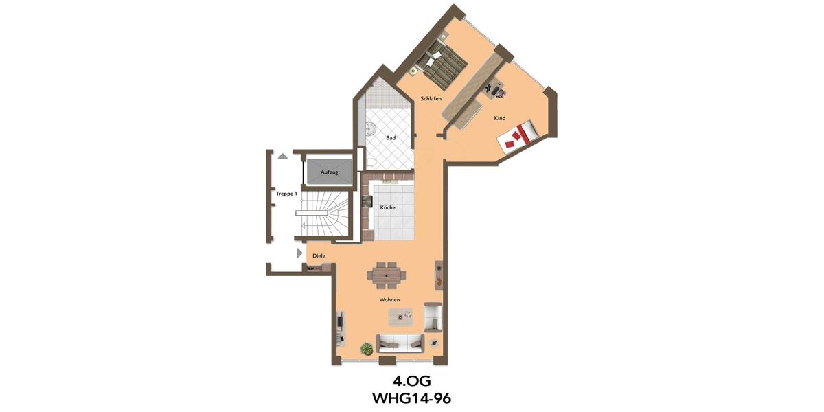 Etagenwohnung Düsseldorf Pempelfort - 3 Zimmer, 96 m&sup2;, 1.728&euro; | Angebot:23569740