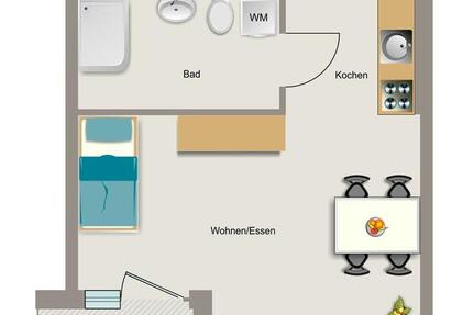 Wohnung Essen Frillendorf - 1 Zimmer, 45 m&sup2;, 494&euro; | Angebot:26231127