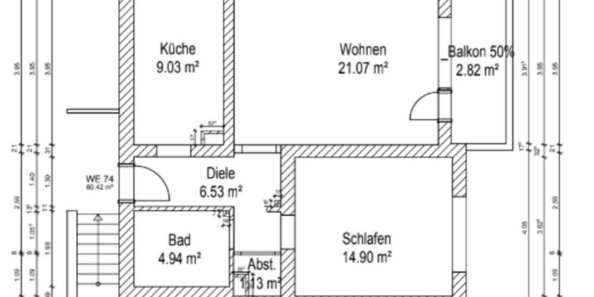 Etagenwohnung Duisburg Aldenrade - 2 Zimmer, 60 m&sup2;, 115.000&euro; | Angebot:26128827