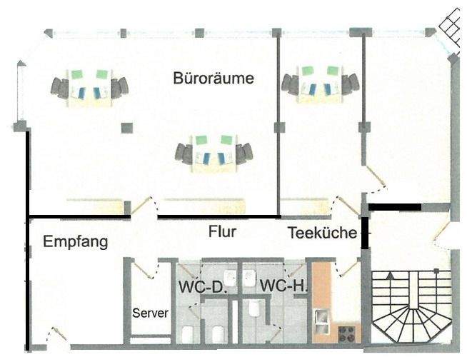 Gewerbeobjekt Krefeld Bockum - 3 Zimmer, 125 m&sup2;, 1.386&euro; | Angebot:25267347