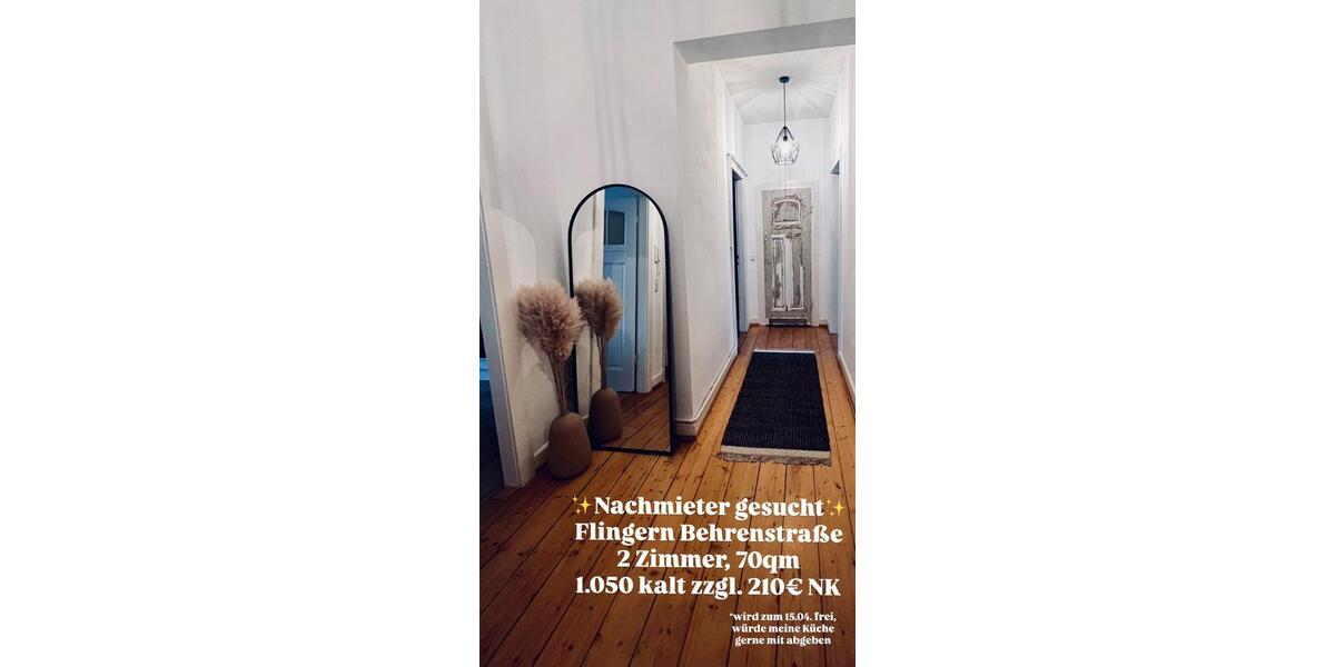 Etagenwohnung Düsseldorf Flingern Süd - 2 Zimmer, 70 m&sup2;, 1.300&euro; | Angebot:25216066