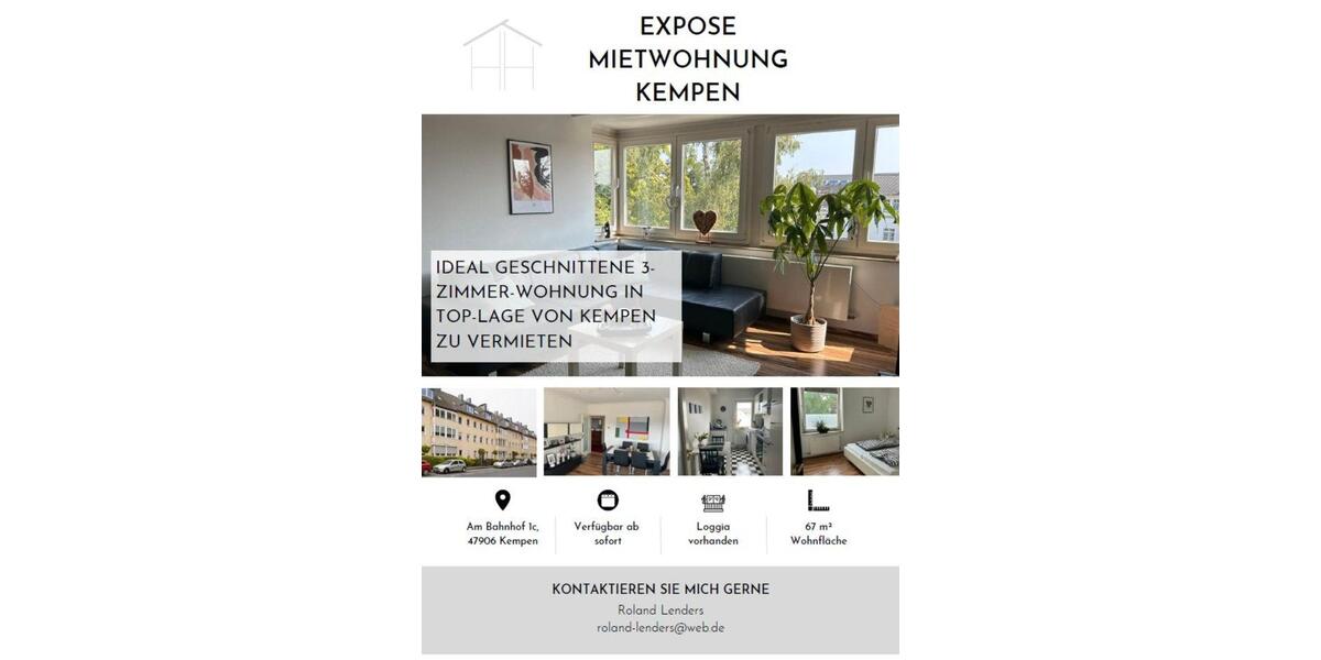 Miete - schicke 3-Zimmer-Wohnung am Bahnhof mit Garage 3 zimmer