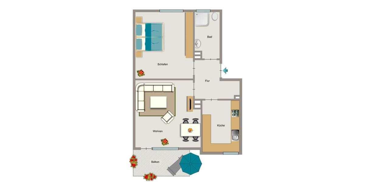 Etagenwohnung Dinslaken Hiesfeld - 2.5 Zimmer, 47 m&sup2;, 372&euro; | Angebot:25400237