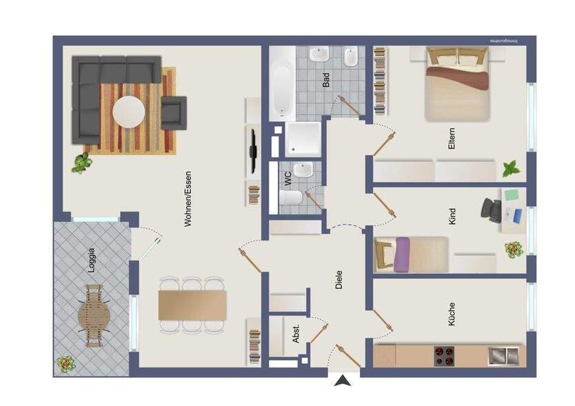 Toller Grundriss verteilt auf drei Zimmer & Balkon (M)EINE 90 m² Etagenwohnung in MG-Giesenkirchen 3 zimmer
