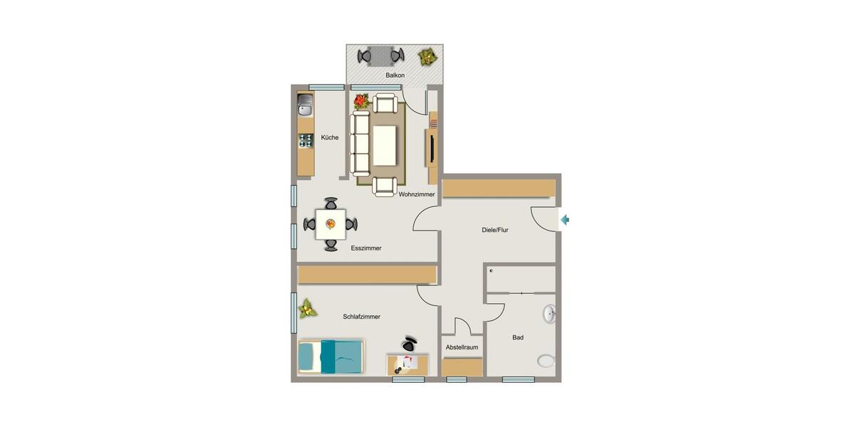 Dachgeschoßwohnung Gelsenkirchen Ückendorf - 2.5 Zimmer, 65 m&sup2;, 386&euro; | Angebot:22615987