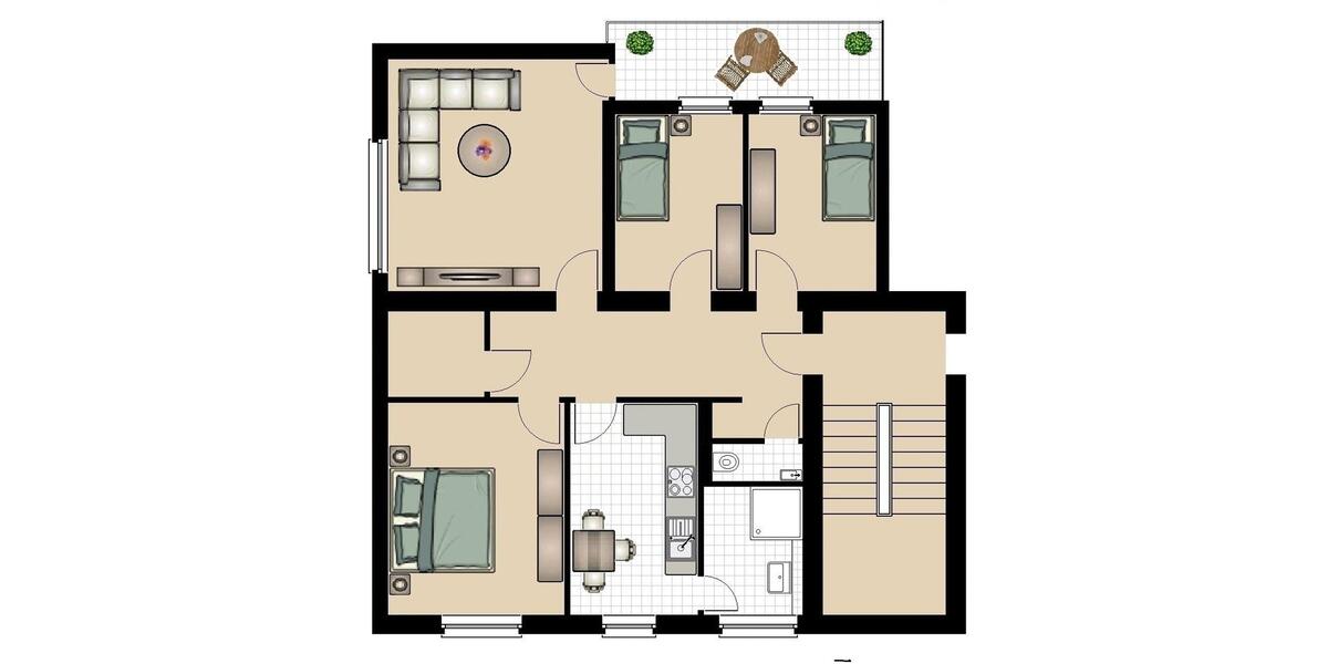 Etagenwohnung Krefeld - 4 Zimmer, 83 m&sup2;, 747&euro; | Angebot:26382820