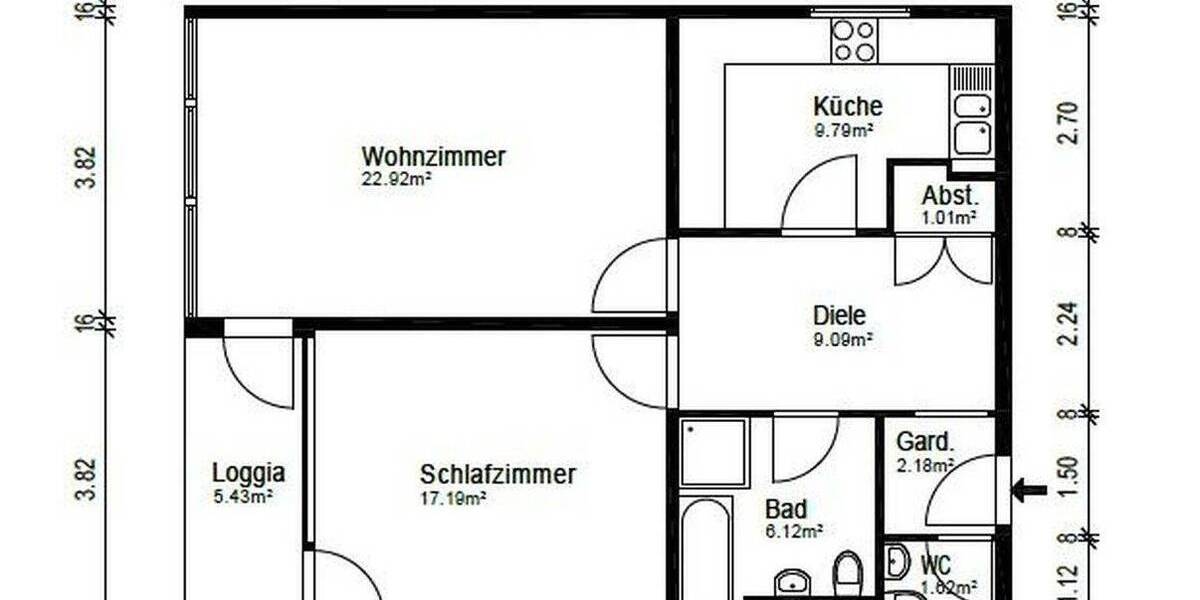 Etagenwohnung Essen Fulerum - 2 Zimmer, 72 m&sup2;, 229.000&euro; | Angebot:26848322