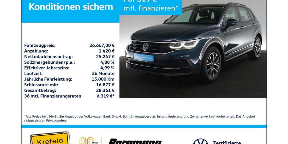 VW Tiguan 76.432 km 24.997 &euro; Krefeld 47803