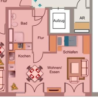 Erdgeschoßwohnung Krefeld Bockum - 1 Zimmer, 43 m&sup2;, 493&euro; | Angebot:25547539