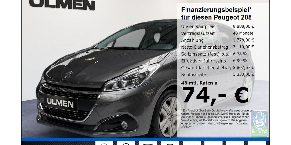 Peugeot 208 69.686 km 8.888 &euro; Düsseldorf 40233