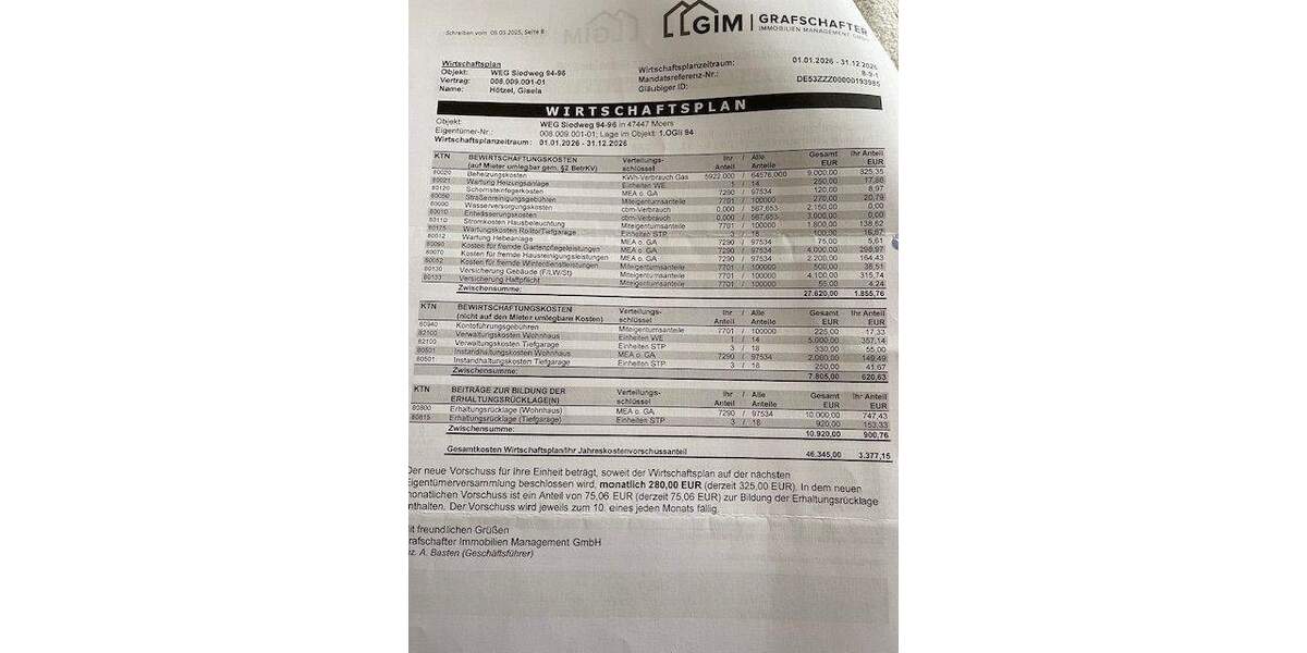 Etagenwohnung Moers Schwafheim - 2 Zimmer, 71 m&sup2;, 220.000&euro; | Angebot:24112651