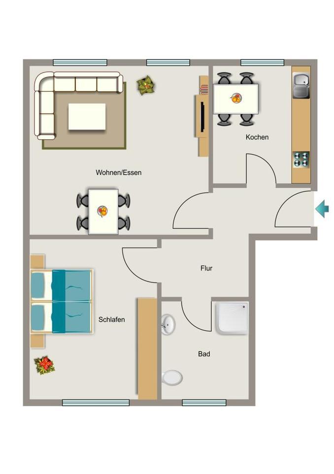 Bezugsfertige Wohnung - Einfach Möbel rein und Füße hoch! zimmer