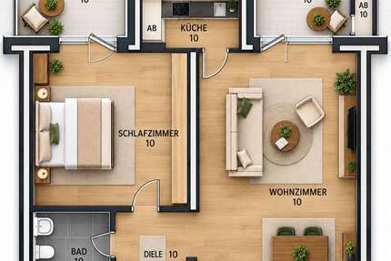 Wohnung Düsseldorf Niederkassel - 2 Zimmer, 68 m&sup2;, 450.000&euro; | Angebot:27617680