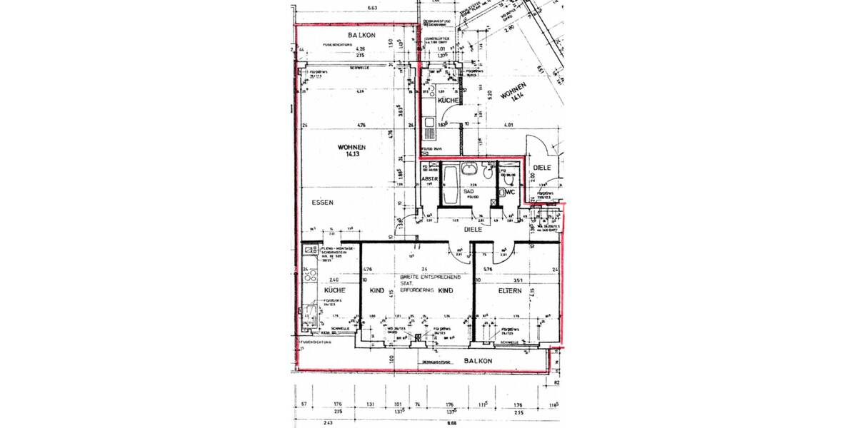 Etagenwohnung Düsseldorf Bilk - 3 Zimmer, 101 m&sup2;, 567.000&euro; | Angebot:26879322